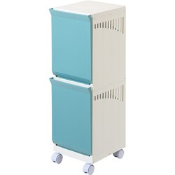 ClevanHALF 隠せるバスケット2段 ブルー ClevanHALF2-BL