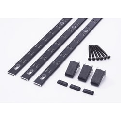 無垢の木の収納 kana（カナモノ） 【タナモノ】 フラット棚柱セット（棚柱【高さ1820mm】 4本+棚板5枚分の棚受け+固定用ビス56本+エンドキャップ8個） ブラック色 MKTAS184K