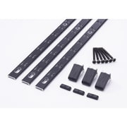 MKTAS184K [無垢の木の収納 kana（カナモノ） 【タナモノ】 フラット棚柱セット（棚柱【高さ1820mm】 4本+棚板5枚分の棚受け+固定用ビス56本+エンドキャップ8個） ブラック色]