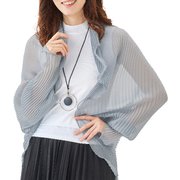隠し美人の大判プリーツストール グレー