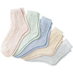 綿さわやかメッシュソックス 5色組