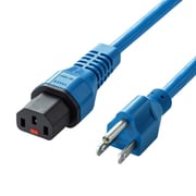 PC電源ケーブル 抜け防止 ロック電源コード 1m ブルー APW12-515C13LK01BL