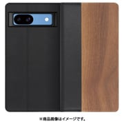 WORK08GG-KU-GPX8A [Google Pixel 8a 用 天然木仕様の本革スマホケース/スタンド機能＆カードポケット付き [胡桃]]
