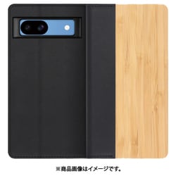 WORK08GG-TA-GPX8A [Google Pixel 8a 用 天然木仕様の本革スマホケース/スタンド機能＆カードポケット付き [竹]]