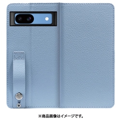 WORK23GG-BU-GPX8A [Google Pixel 8a 用 ベルト付きの本革スマホケース/スタンド機能＆カードポケット付き [スカイブルー]]