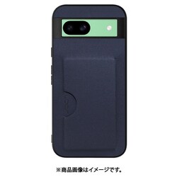 WORK28GG-NY-GPX8A [Google Pixel 8a 用 PUレザースマホケース/カードポケット&ストラップホール付き [ネイビー]]