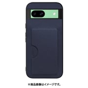 WORK28GG-NY-GPX8A [Google Pixel 8a 用 PUレザースマホケース/カードポケット&ストラップホール付き [ネイビー]]