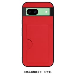 WORK28GG-RD-GPX8A [Google Pixel 8a 用 PUレザースマホケース/カードポケット&ストラップホール付き [レッド]]