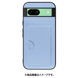 WORK28GG-BU-GPX8A [Google Pixel 8a 用 PUレザースマホケース/カードポケット&ストラップホール付き [ベビーブルー]]