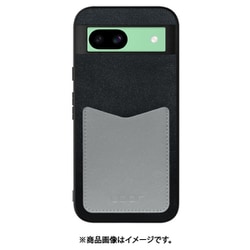 WORK49GG-BKGY-GPX8A [Pixel 8a 用 PUレザースマホケース/ストラップホール＆カードポケット付き [ブラックグレー]]