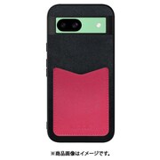 WORK49GG-BKPK-GPX8A [Pixel 8a 用 PUレザースマホケース/ストラップホール＆カードポケット付き [ブラックピンク]]