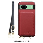 WORK24MPGG-RD-GPX8A [Pixel 8a 用 小銭入れ付きスマホケース/PUレザー/ストラップ付き [レッド]]