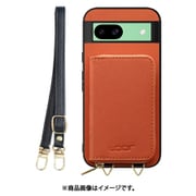 WORK24MPGG-OG-GPX8A [Pixel 8a 用 小銭入れ付きスマホケース/PUレザー/ストラップ付き [オレンジ]]
