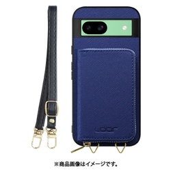 WORK24MPGG-NY-GPX8A [Pixel 8a 用 小銭入れ付きスマホケース/PUレザー/ストラップ付き [ネイビー]]