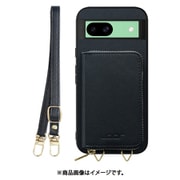WORK24MPGG-BK-GPX8A [Pixel 8a 用 小銭入れ付きスマホケース/PUレザー/ストラップ付き [ブラック]]