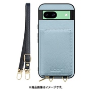 WORK25MPGG-BU-GPX8A [Pixel 8a 用 小銭入れ付きスマホケース/本革/ストラップ付き [スカイブルー]]