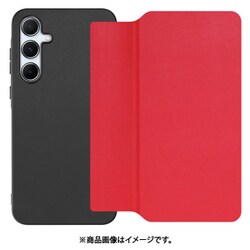 Galaxy A55 5G 用 PUレザースマホケース/ストラップホール＆カードポケット付き [スカーレット] WORK38GX-RD-GA555G