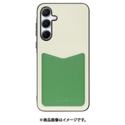 Galaxy A55 5G 用 PUレザースマホケース/ストラップホール＆カードポケット付き [クリームグリーン] WORK49GX-CMGN-GA555G