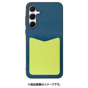Galaxy A55 5G 用 PUレザースマホケース/ストラップホール＆カードポケット付き [ネイビーイエロー] WORK49GX-NYYL-GA555G