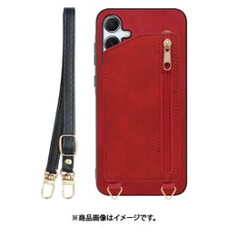 Galaxy A55 5G 用 背面型スマホショルダーケース/ロングストラップ＆カードポケット付き [ロイヤルレッド] WORK54GX-RD-GA555G