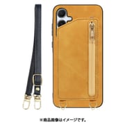 Galaxy A55 5G 用 背面型スマホショルダーケース/ロングストラップ＆カードポケット付き [ゴールデンイエロー] WORK54GX-YL-GA555G