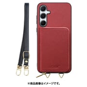 Galaxy A55 用 小銭入れ付きスマホケース/PUレザー/ストラップ付き [レッド] WORK24MPGX-RD-GA555G