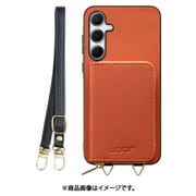 Galaxy A55 用 小銭入れ付きスマホケース/PUレザー/ストラップ付き [オレンジ] WORK24MPGX-OG-GA555G