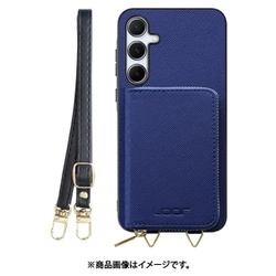 Galaxy A55 用 小銭入れ付きスマホケース/PUレザー/ストラップ付き [ネイビー] WORK24MPGX-NY-GA555G