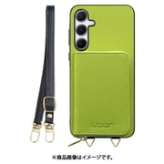 Galaxy A55 用 小銭入れ付きスマホケース/PUレザー/ストラップ付き [ライムグリーン] WORK24MPGX-LG-GA555G