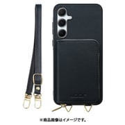 Galaxy A55 用 小銭入れ付きスマホケース/PUレザー/ストラップ付き [ブラック] WORK24MPGX-BK-GA555G