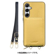 Galaxy A55 5G 用 小銭入れ付きスマホケース/本革/ストラップ付き [ジャスミンイエロー] WORK25MPGX-YL-GA555G