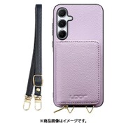Galaxy A55 5G 用 小銭入れ付きスマホケース/本革/ストラップ付き [ラベンダー] WORK25MPGX-PL-GA555G