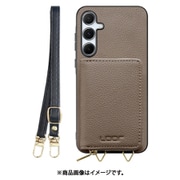 Galaxy A55 5G 用 小銭入れ付きスマホケース/本革/ストラップ付き [グレージュ] WORK25MPGX-GB-GA555G
