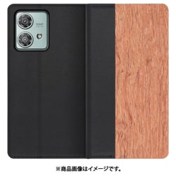 edge 40 neo 用 天然木仕様の本革スマホケース/スタンド機能＆カードポケット付き [花梨] WORK08MT-KA-MEG40N