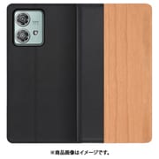WORK08MT-SA-MEG40N [edge 40 neo 用 天然木仕様の本革スマホケース/スタンド機能＆カードポケット付き [桜]]