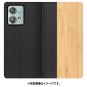 WORK08MT-TA-MEG40N [edge 40 neo 用 天然木仕様の本革スマホケース/スタンド機能＆カードポケット付き [竹]]