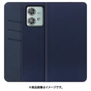 WORK13MT-NEWNY-MEG40N [edge 40 neo 用 PUレザースマホケース/スタンド機能＆カードポケット付き [ネイビー]]