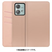WORK13MT-NEWPK-MEG40N [edge 40 neo 用 PUレザースマホケース/スタンド機能＆カードポケット付き [シャンパンローズ]]