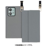 WORK22MT-GY-MEG40N [edge 40 neo 用 クラッチバッグ風スマホケース/ロングストラップ＆カードポケット付き [グレー]]