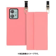 WORK22MT-PK-MEG40N [edge 40 neo 用 クラッチバッグ風スマホケース/ロングストラップ＆カードポケット付き [ピンク]]