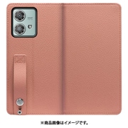 WORK23MT-FM-MEG40N [edge 40 neo 用 ベルト付きの本革スマホケース/スタンド機能＆カードポケット付き [フラミンゴ]]