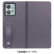 WORK23MT-GB-MEG40N [edge 40 neo 用 ベルト付きの本革スマホケース/スタンド機能＆カードポケット付き [グレージュ]]