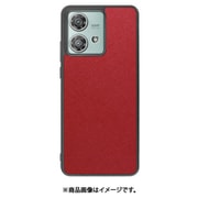 WORK24MT-RD-MEG40N [edge 40 neo 用 PUレザースマホケース/ストラップホール付き [レッド]]