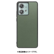 WORK25MT-DG-MEG40N [edge 40 neo 用 本革スマホケース/ストラップホール付き [ダルグリーン]]