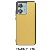 WORK25MT-YL-MEG40N [edge 40 neo 用 本革スマホケース/ストラップホール付き [ジャスミンイエロー]]