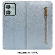 WORK27MT-BU-MEG40N [edge 40 neo 用 本革スマホケース/スタンド機能＆カードポケット付き [スカイブルー]]