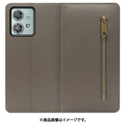WORK27MT-GB-MEG40N [edge 40 neo 用 本革スマホケース/スタンド機能＆カードポケット付き [グレージュ]]