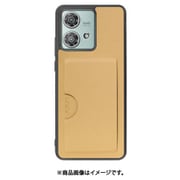 WORK28MT-GD-MEG40N [edge 40 neo 用 PUレザースマホケース/カードポケット&ストラップホール付き [ゴールド]]