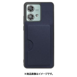WORK28MT-NY-MEG40N [edge 40 neo 用 PUレザースマホケース/カードポケット&ストラップホール付き [ネイビー]]