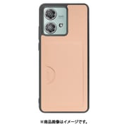 WORK28MT-RS-MEG40N [edge 40 neo 用 PUレザースマホケース/カードポケット&ストラップホール付き [アンバーローズ]]